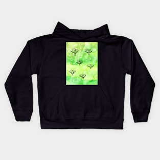 Water Lily Watercolor Pattern Kids Hoodie